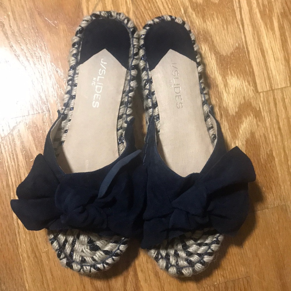 J Slides Flat-Form Navy Espadrilles - image 1